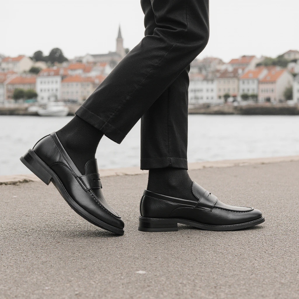 Men Shoes For Office Work - Men's Black Penny Loafers Classic Business