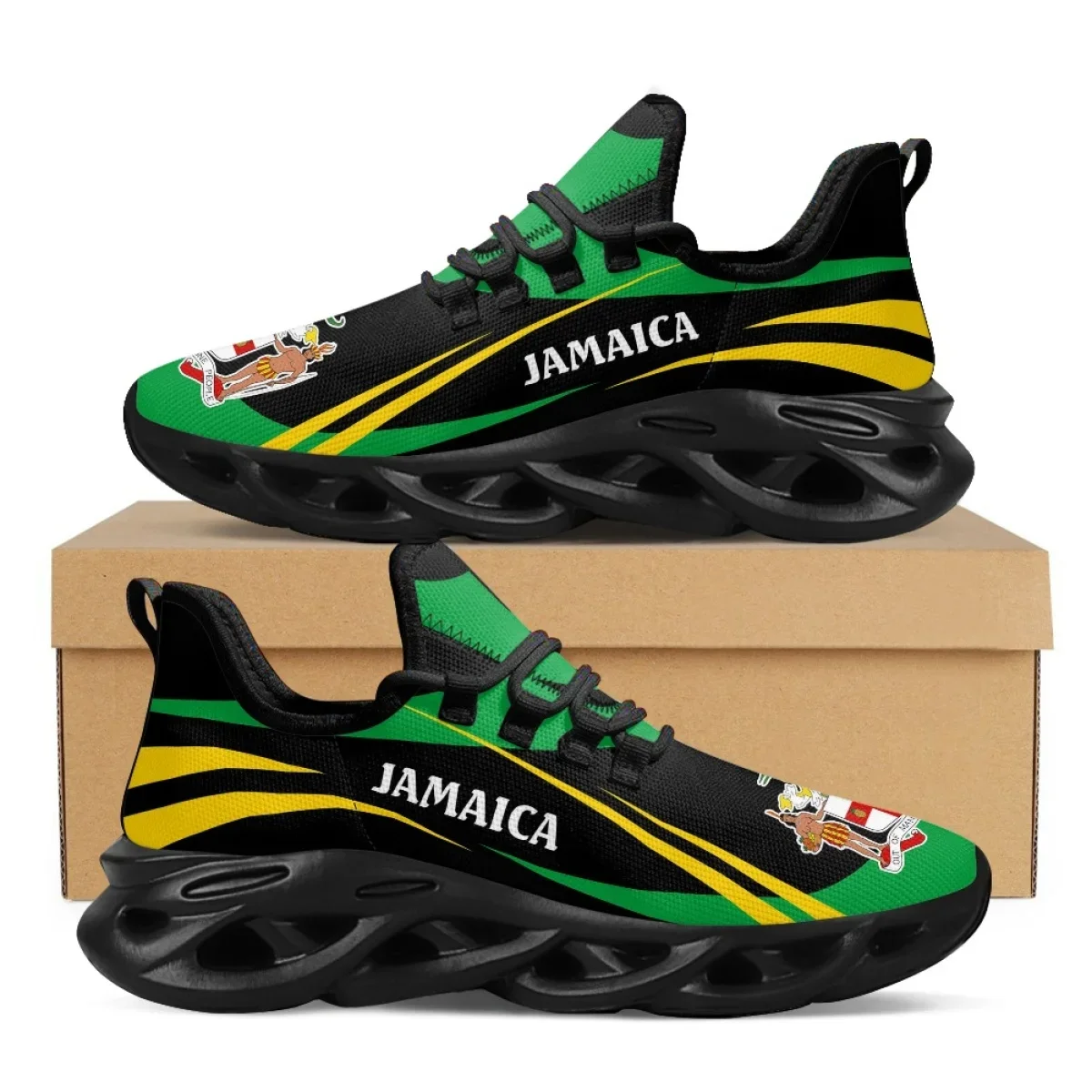 Mesh Trainer Breathable - Jamaica Flag Print Shoes Men Sneakers