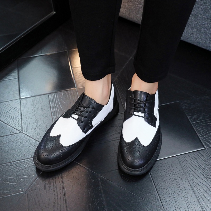 Men'S Shoes For Suits - Men's casual Black and white leather