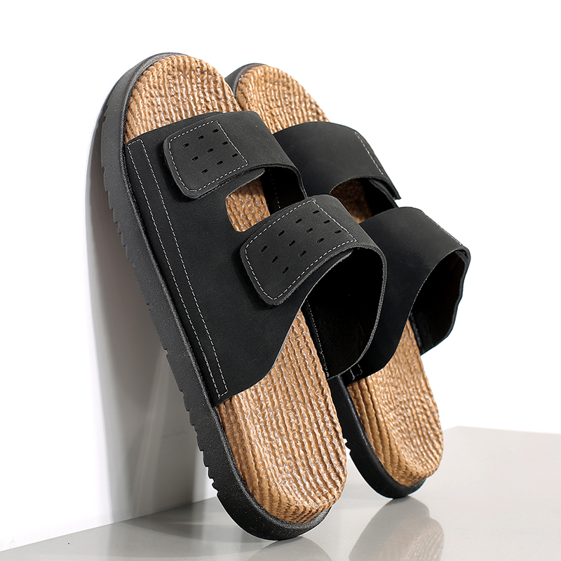 Men'S Shoes Slip On - Designer Men's Summer Sandals Genuine Leather