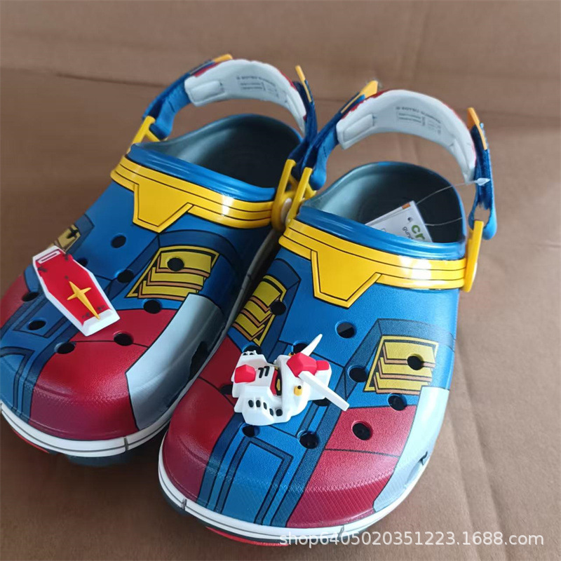 Men'S Shoes For Suits - Gundam Printed Clogs Anime Mobile Suit