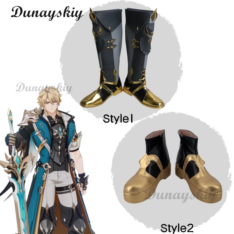 Men'S Shoes For Suits - Varka Bareuka Cosplay Boots Genshin Impact