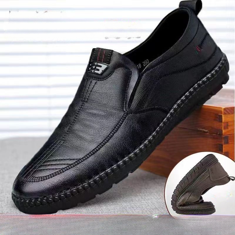 Men Shoes For Office Work - Mens Leather Loafers Non Slip Walking