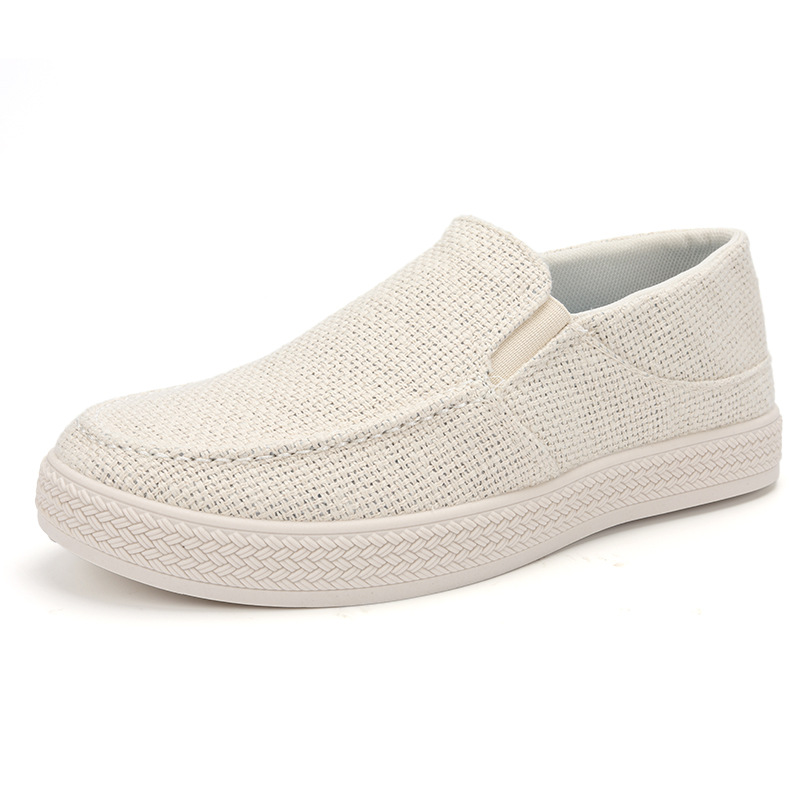 Men'S Shoes Slip On - Men Linen Slip On Loafers Breathable