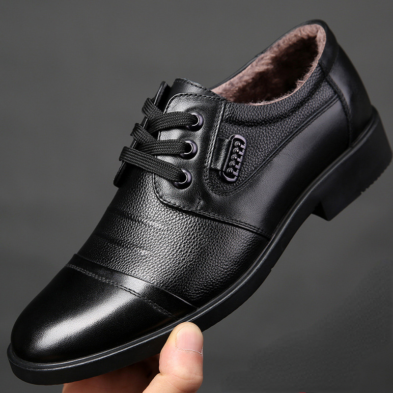 Men Shoes For Office Work - Winter Men Genuine Leather Formal Business