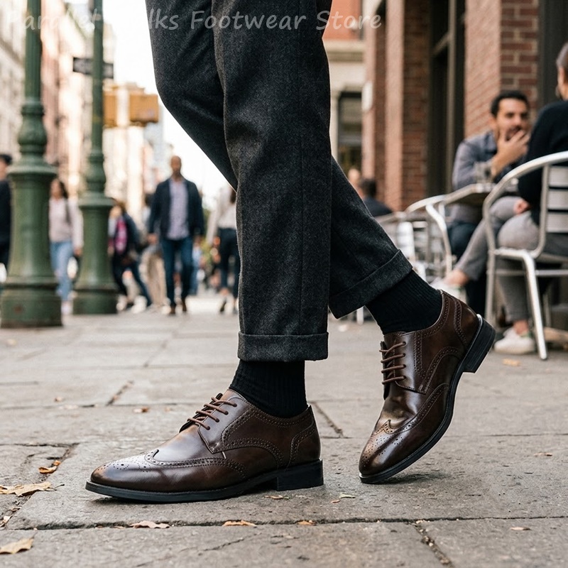 Men Brogue Derby Shoes Formal  - Men'S Shoes Brogues 评论和价格