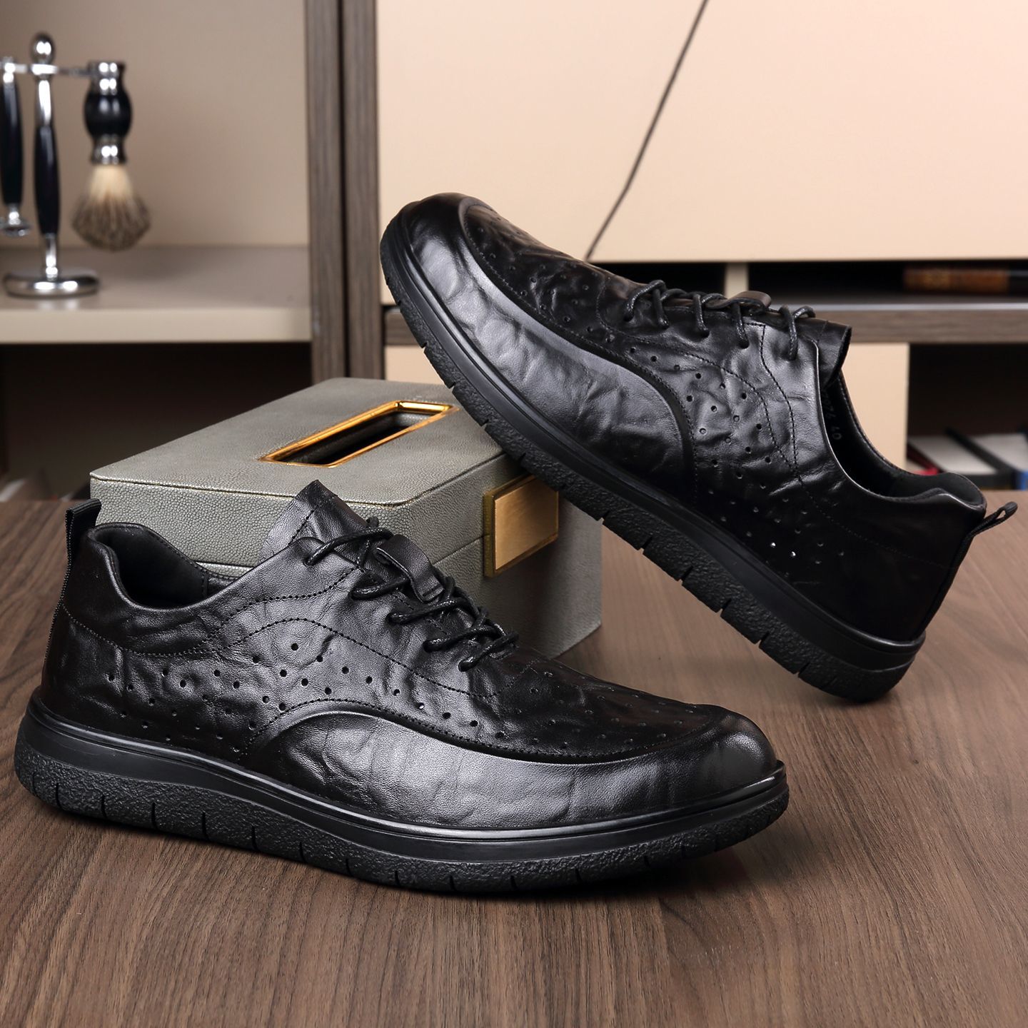 Casual Genuine Leather Shoes E - Men Shoes For Office Work 评论和价格