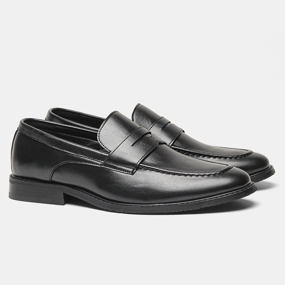 Men's Black Penny Loafers Clas - Men Shoes For Office Work 评论和价格