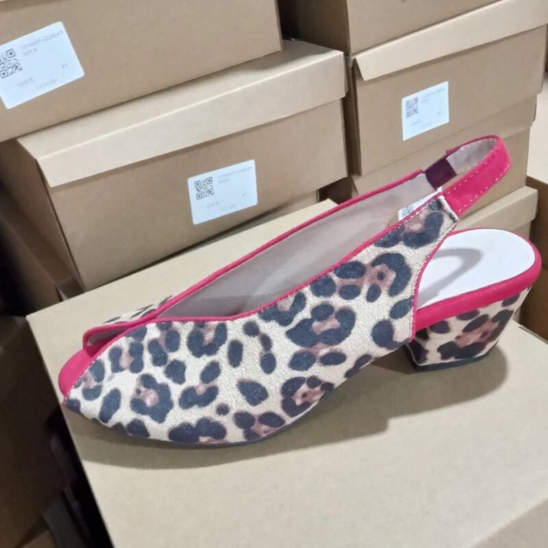 Leopard Print Peep Toe Slingba - Men'S Shoes Slip On 评论和价格