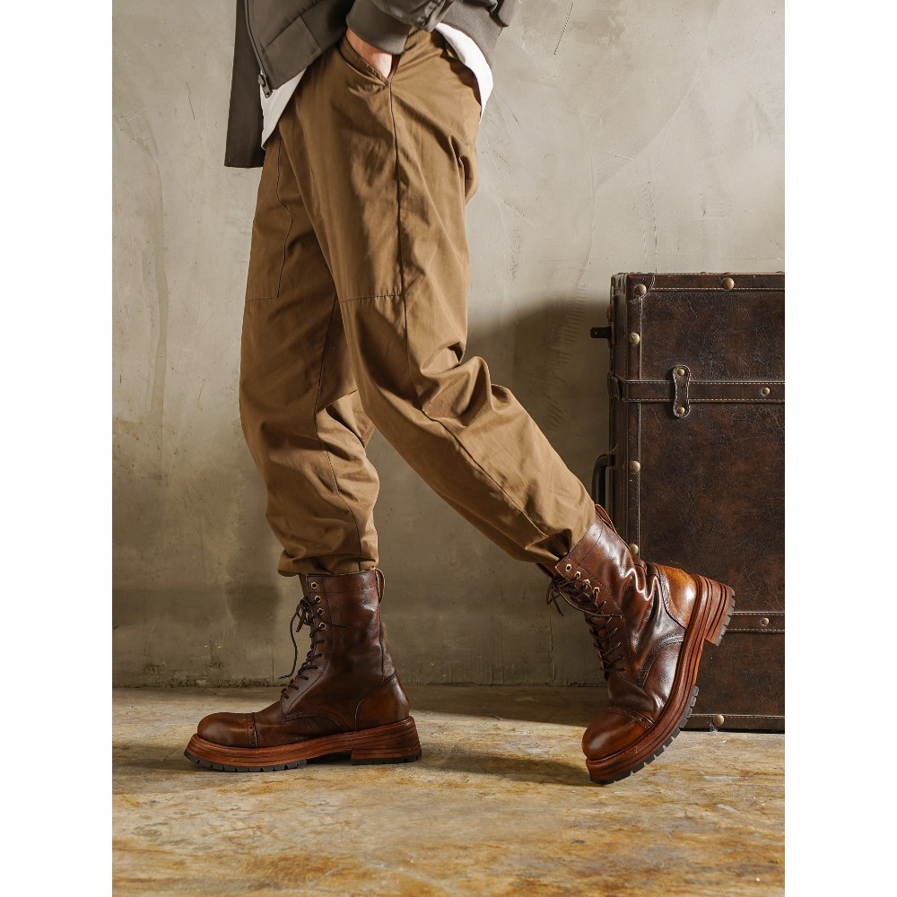 Men's Genuine Leather Motorcyc - Men'S Shoes Brogues 评论和价格