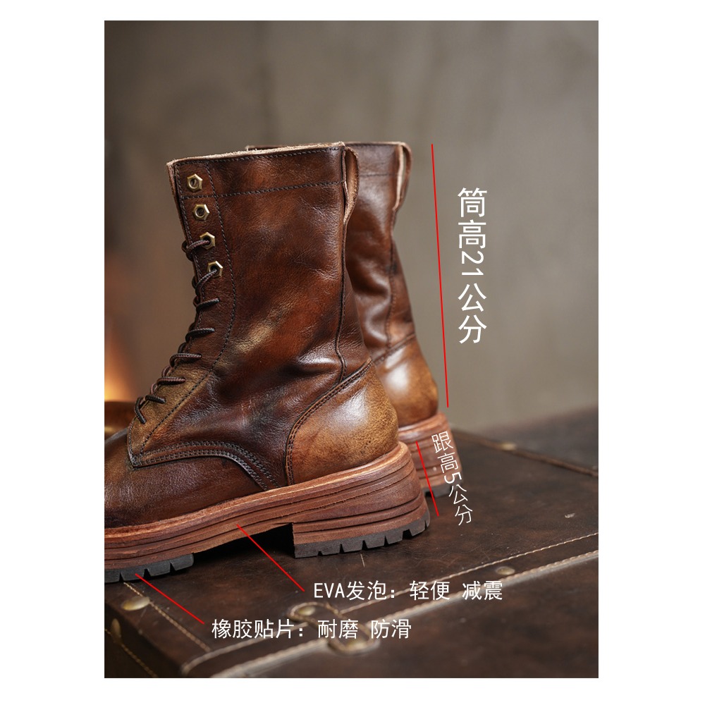 Men's Genuine Leather Motorcyc - Men'S Shoes Brogues 评论和价格