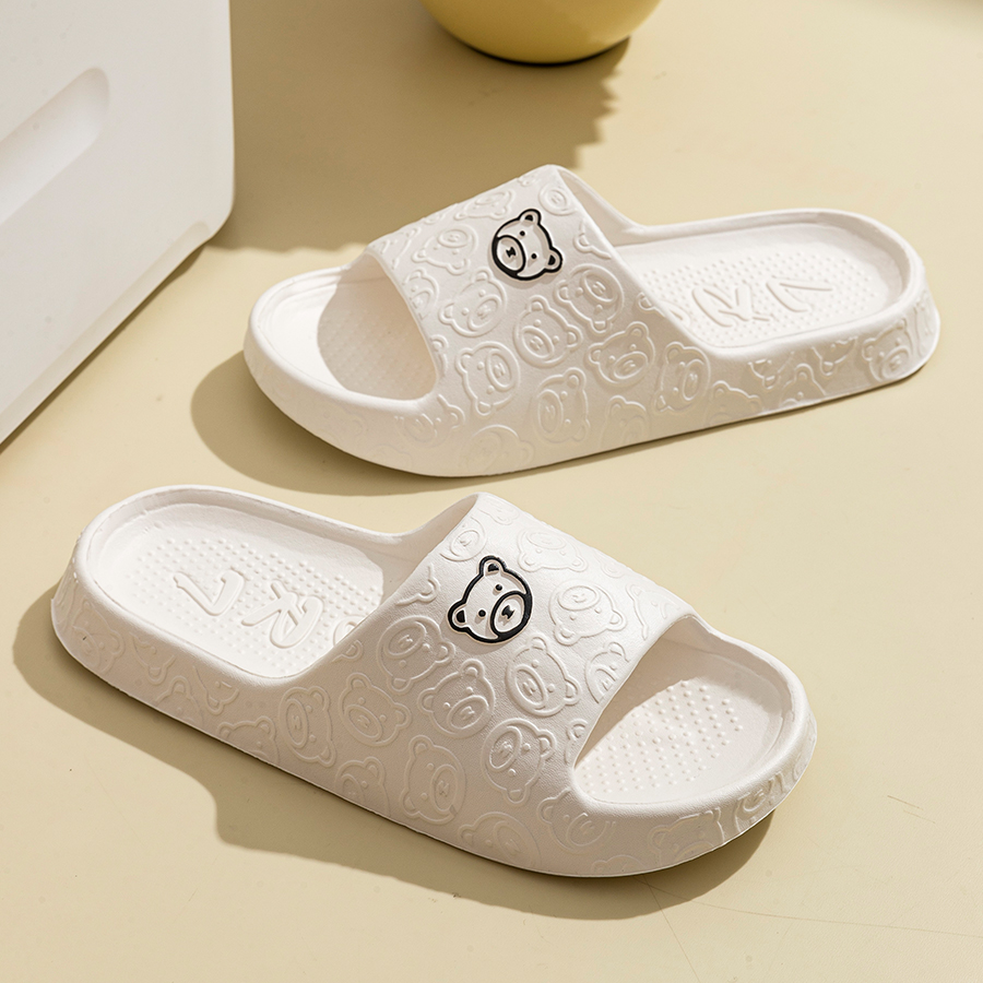 Printting Cute Bear Women Slip - Men'S Shoes To Women'S Size 评论和价格