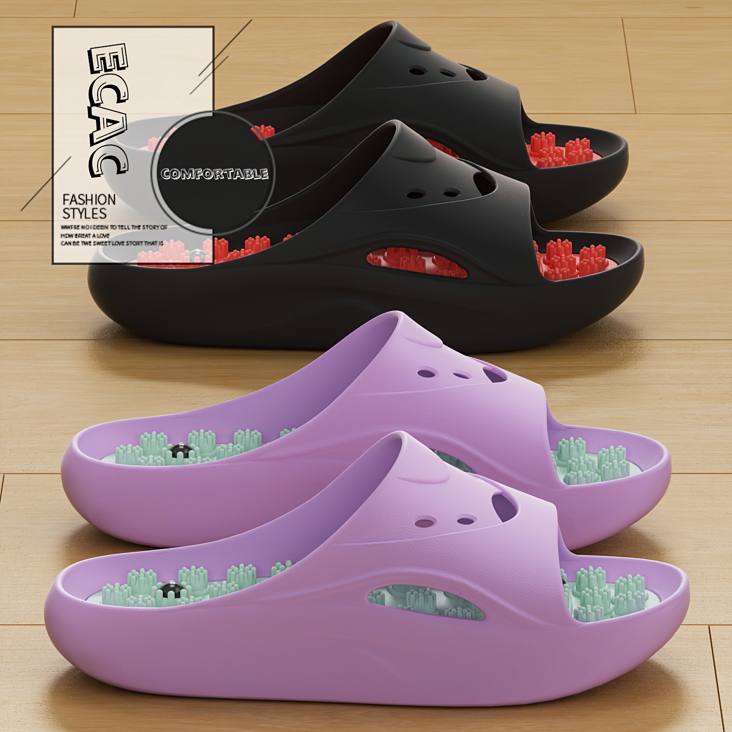 Women Men EVA Massage Slippers - Men'S Shoes To Women'S Size 评论和价格