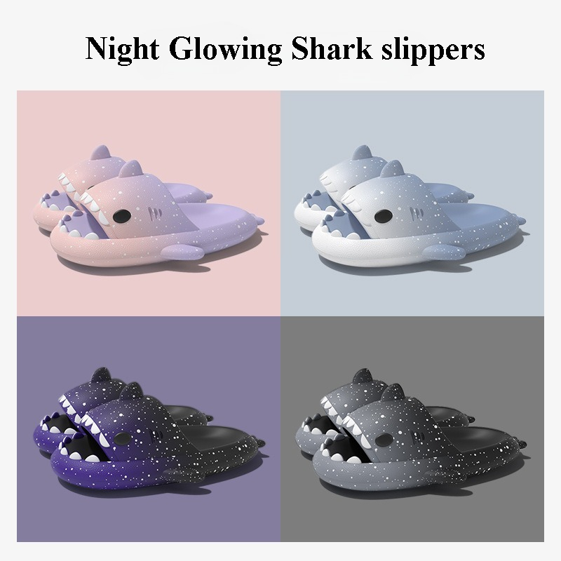 Cute Cartoon Shark Slippers Fo - Men'S Shoes To Women'S Size 评论和价格