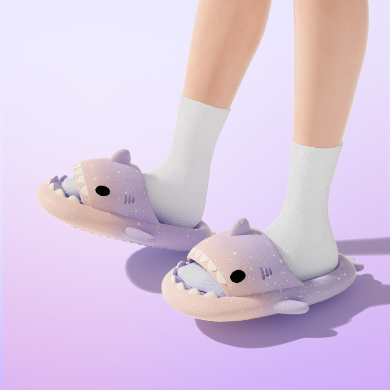 Cute Cartoon Shark Slippers Fo - Men'S Shoes To Women'S Size 评论和价格