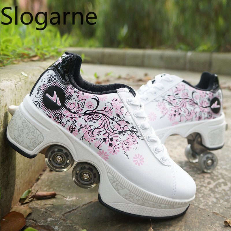 Women 4 Wheels Deformation Rol - Men'S Shoes To Women'S Size 评论和价格