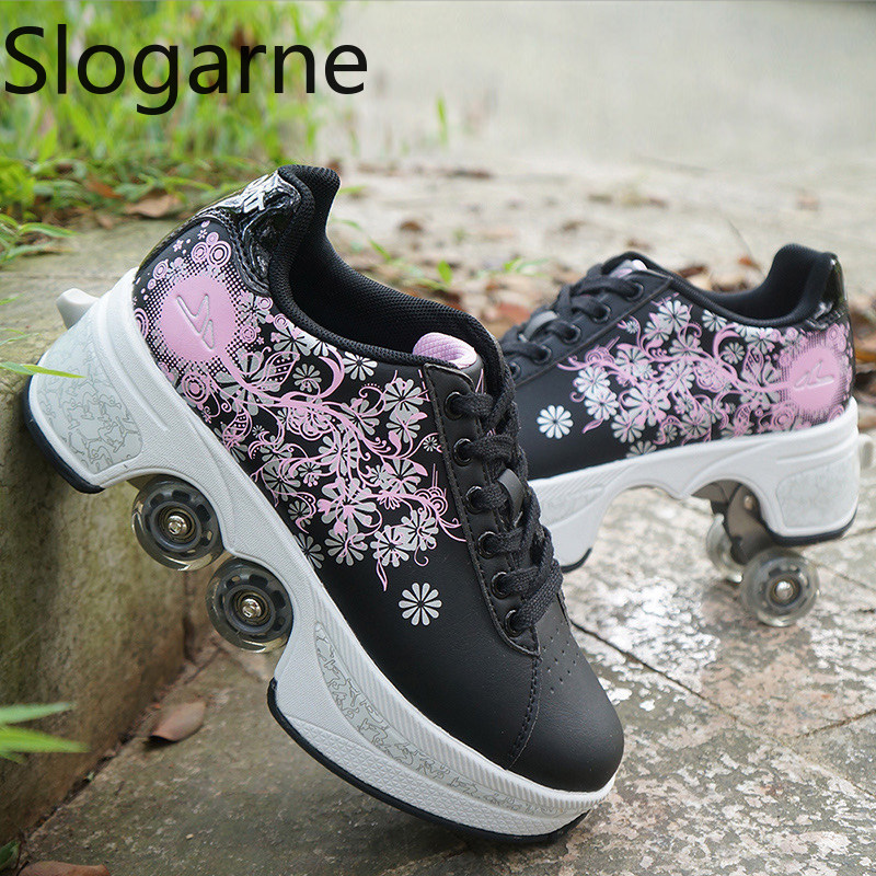Women 4 Wheels Deformation Rol - Men'S Shoes To Women'S Size 评论和价格