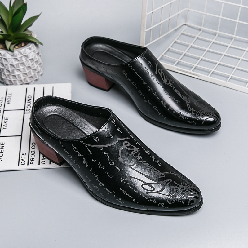 Men Brown Leather Mules Slippe - Shoes Heels Men 评论和价格