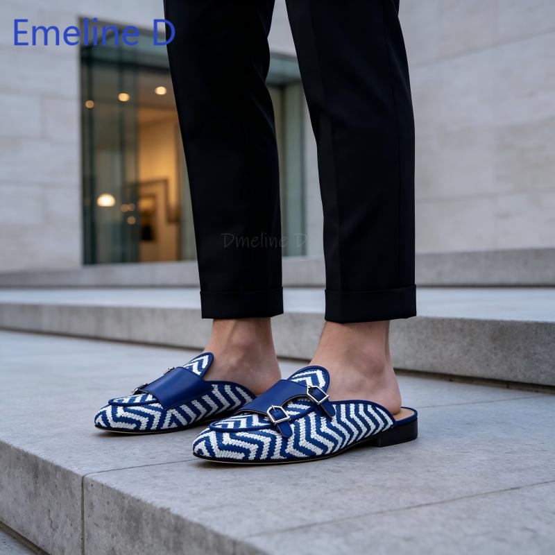 Woven Textile Backless Loafer  - Shoes Heels Men 评论和价格