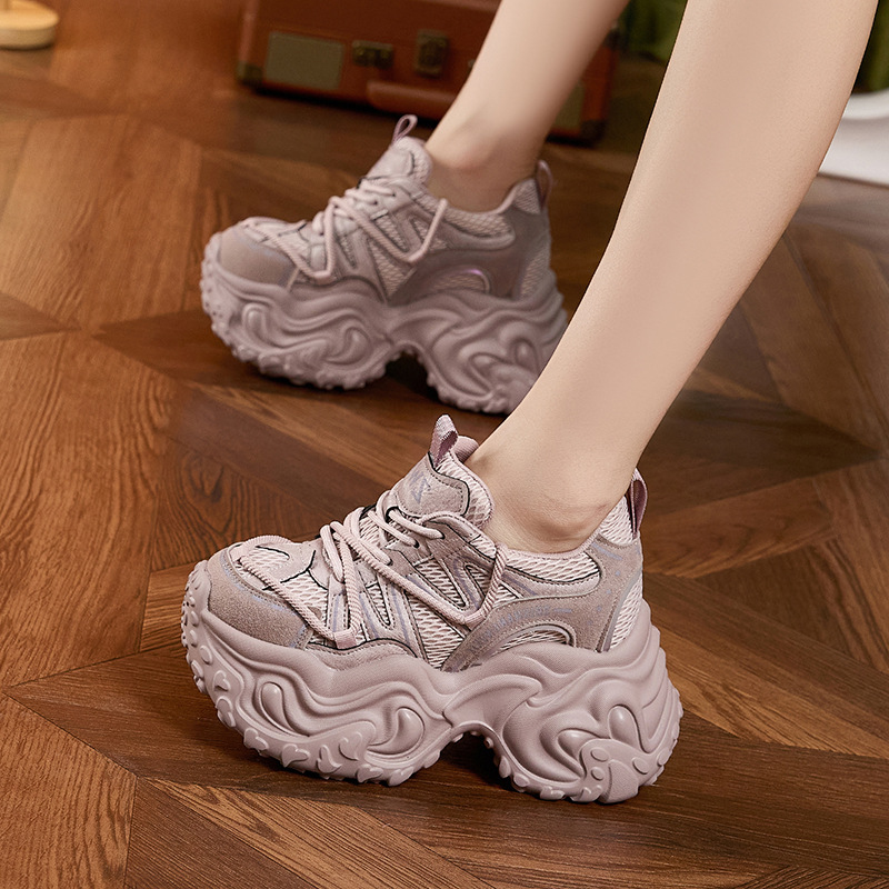 New High Platform Sneakers Wom - Mesh Trainer Breathable 评论和价格